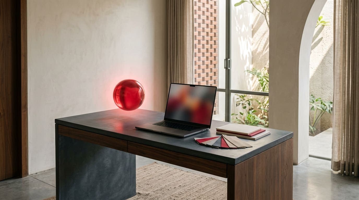 A calm workspace with a laptop ready for planning